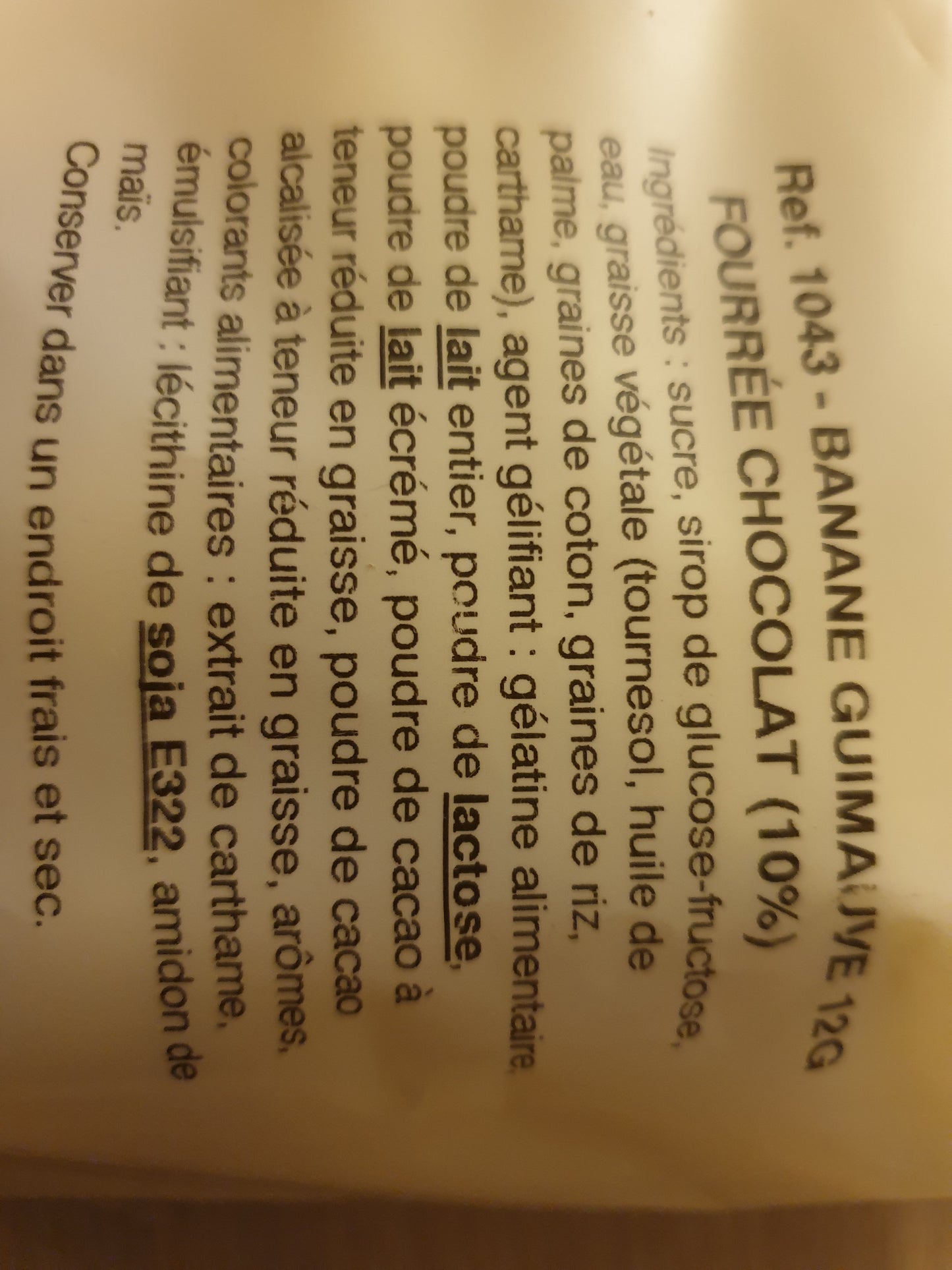 Banane fourré chocolat (à l'unité)