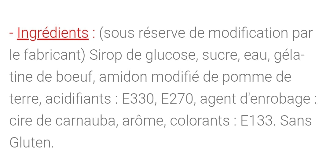Bouteille framboise sucré (100g)