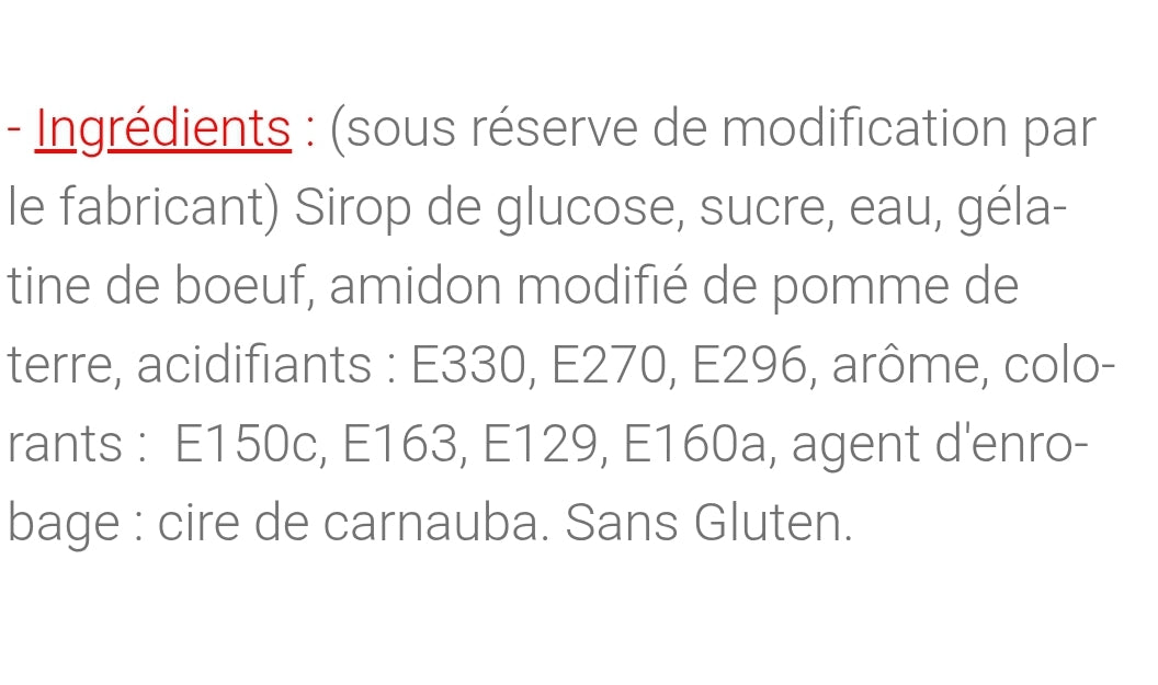 Bouteilles chéri cola (100g)
