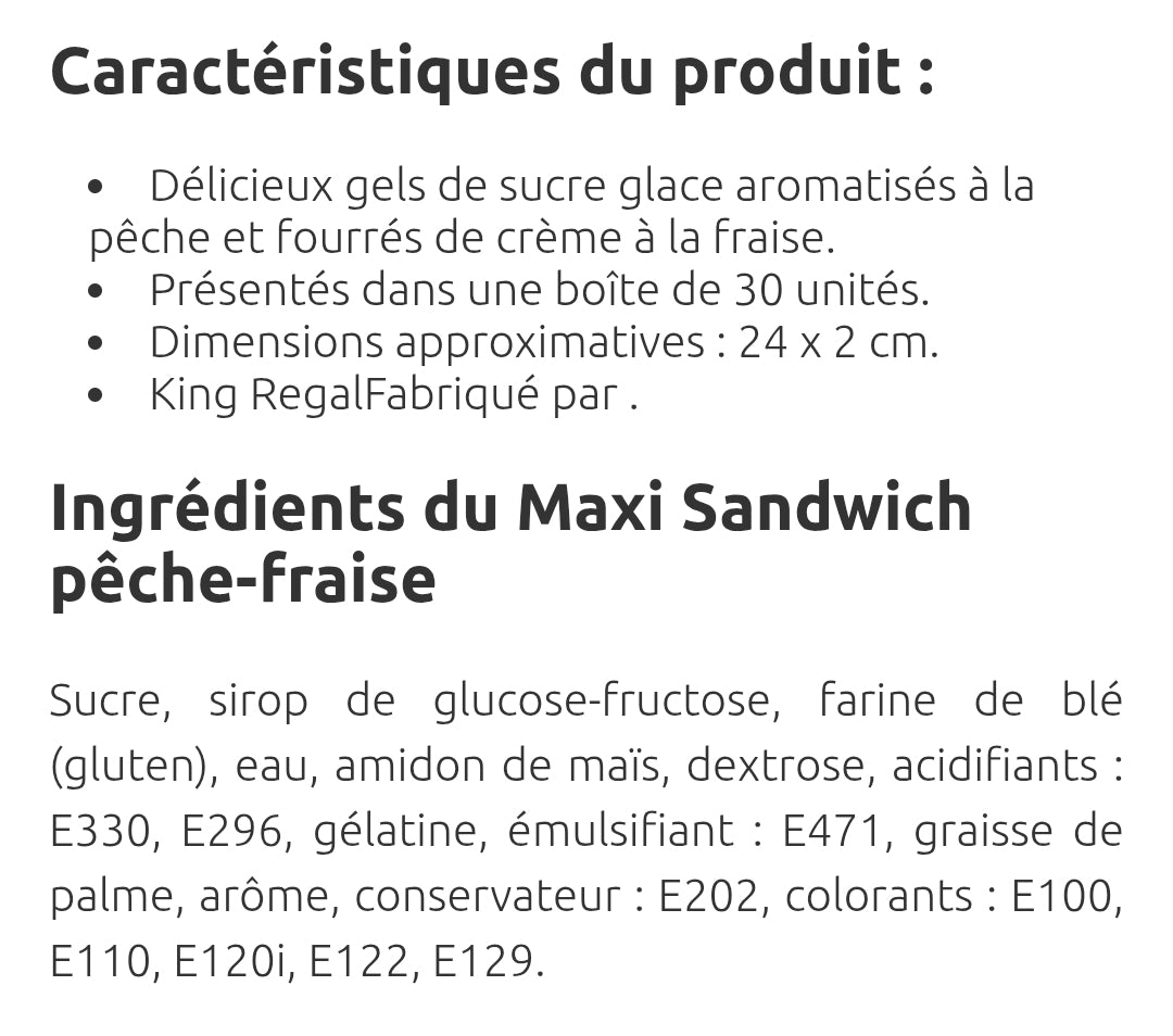 Maxi sandwich pêche (à l'unité)