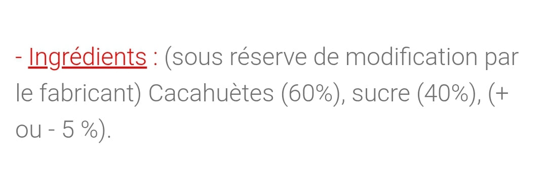 Praline cacahuètes (100g)