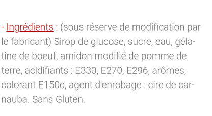 Anneaux cola sucré (100g)H