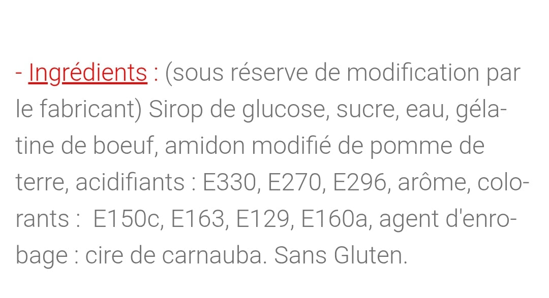 Bouteille cola chérie (100g)